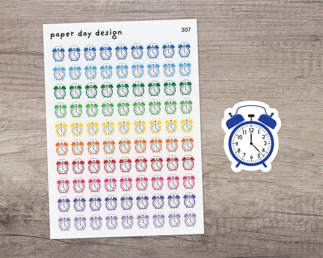 Alarm Clock Icon Planner / Calendar Stickers [307] - Etsy