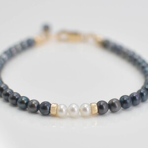 Dainty Freshwater Pearl Bracelet • 14k Gold Filled • June Birthstone