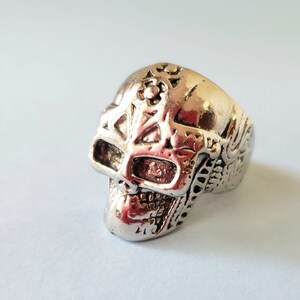 Skull Ring. Halloween Skull Ring .Ring for Men size10.Silver ton Skull Ring. Gothic Skull Ring. image 1