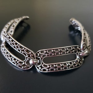 Vintage Brighton Link Bracelet. Silver ton  Brighton Panel Bracelet. Chunky Brighton Silver Link Bracelet. Brighton Jewelry Gift for Her