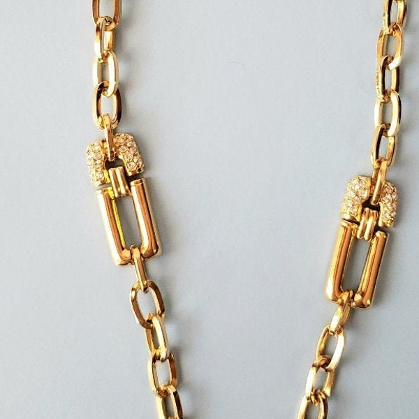 Park Lane Necklace Link necklace Chain necklace Park Lane jewelry Gold Ton jewelry Rhinestone necklace Gift jewelry Long necklace