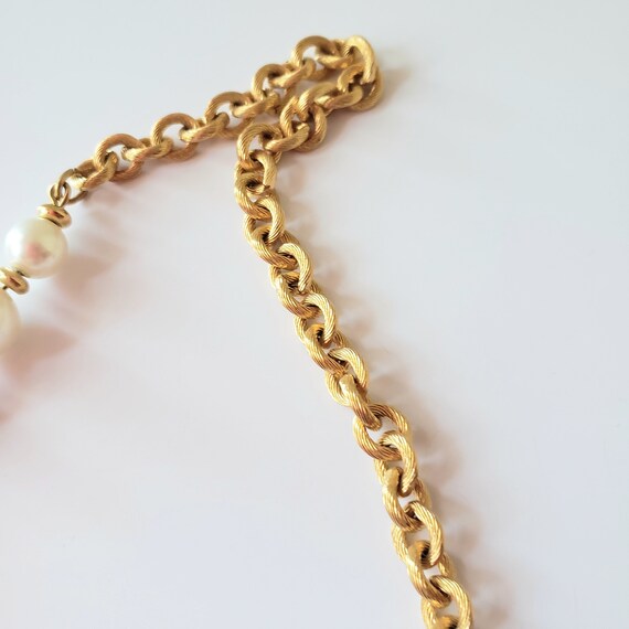 Napier Faux Pearl Necklace. Vintage Napier Chain … - image 5