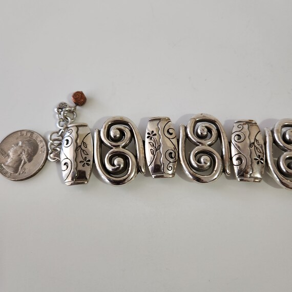 Brighton Floral Link Bracelet. Silver ton  Elepha… - image 3