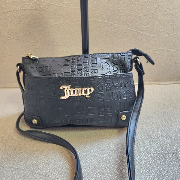 Juicy Couture Small Bag .Juicy Couture Crossbody Bag. Juicy Couture Debossed Faux Leather Bag. Juicy Couture Logo Small Shoulder Bag