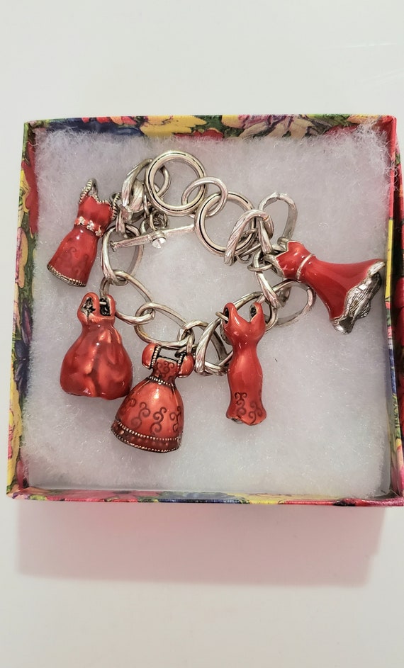 Chunky Funky  Red Bracelet. Silver Ton Bracelet. … - image 8