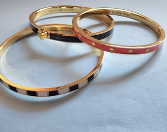 Kate Spade Enamel Bangle Bracelet: Gold Tone, Choose One