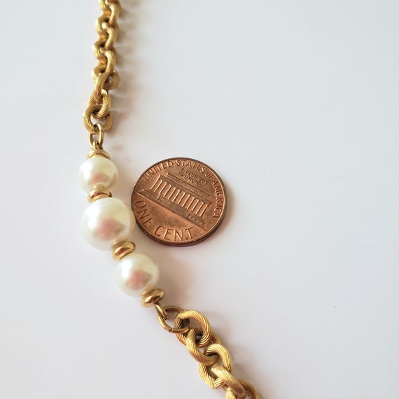 Napier Faux Pearl Necklace. Vintage Napier Chain … - image 6