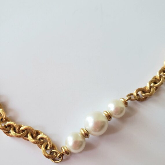 Napier Faux Pearl Necklace. Vintage Napier Chain … - image 8