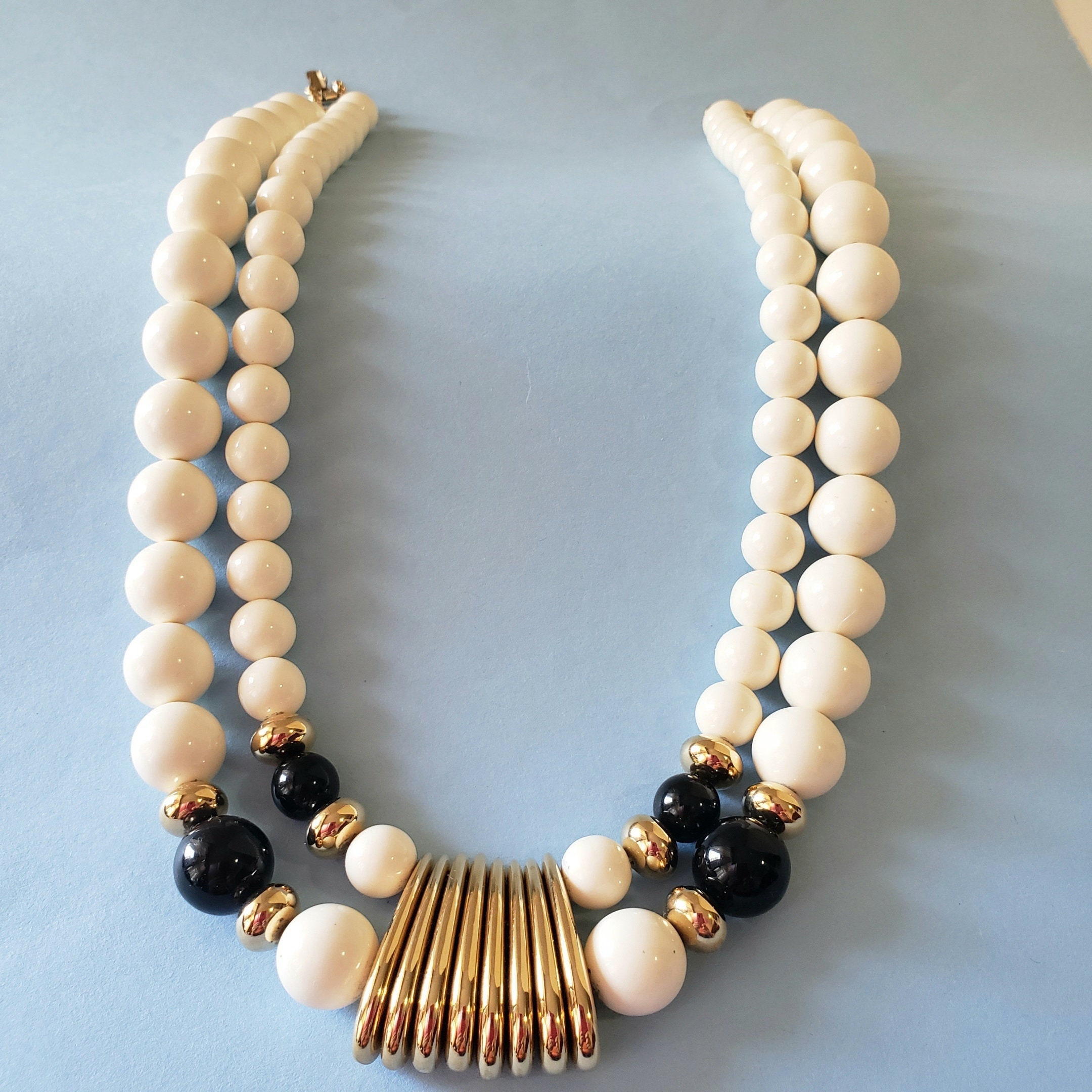 Collier Vintage 2 Rangs De Perles – Gros Modèle, Sans Emballage, Neuf Jamais Porté