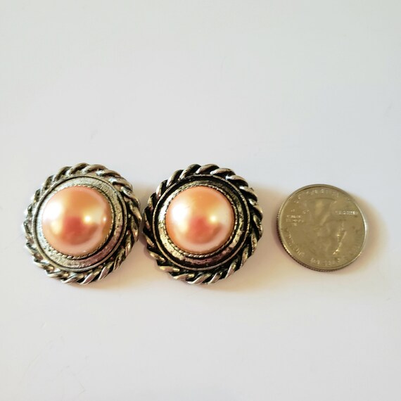 Vintage Chunky Clip  Earrings .Large Chunky Faux … - image 7