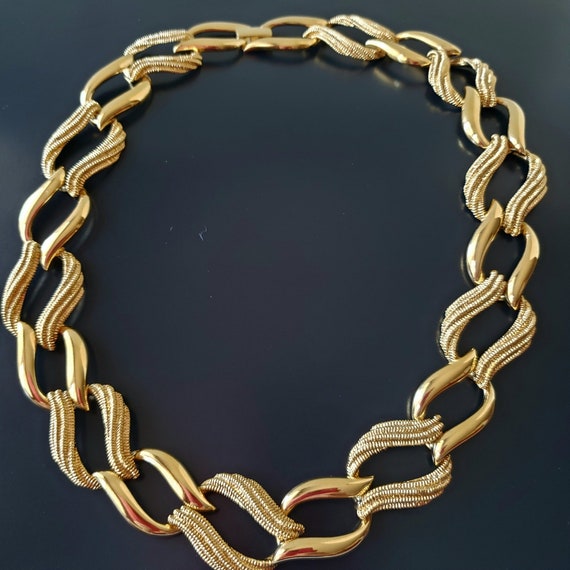Vintage Napier Gold Tone Necklace with Faux Mabe Pearls - Ruby Lane