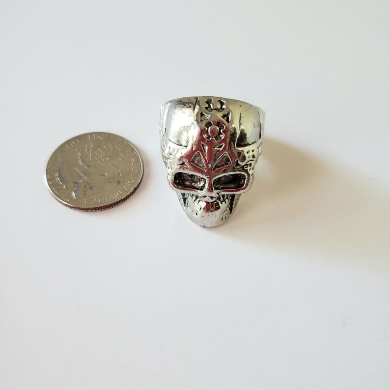 Skull Ring. Halloween Skull Ring .Ring for Men size10.Silver ton Skull Ring. Gothic Skull Ring. image 4