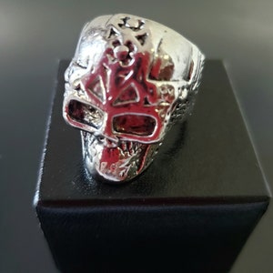 Skull Ring. Halloween Skull Ring .Ring for Men size10.Silver ton Skull Ring. Gothic Skull Ring. image 2