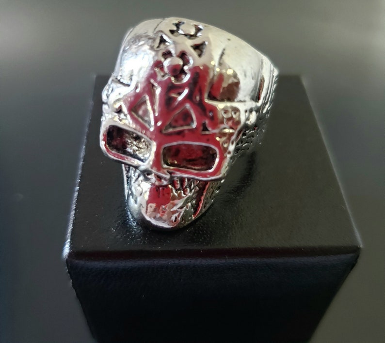 Skull Ring. Halloween Skull Ring .Ring for Men size10.Silver ton Skull Ring. Gothic Skull Ring. image 2