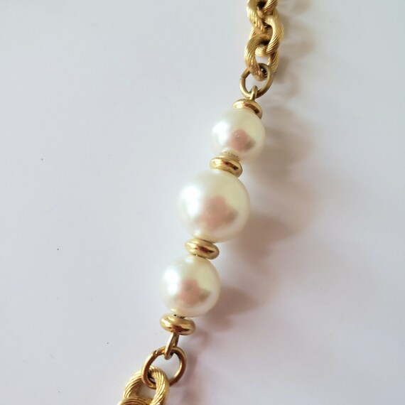 Napier Faux Pearl Necklace. Vintage Napier Chain … - image 7