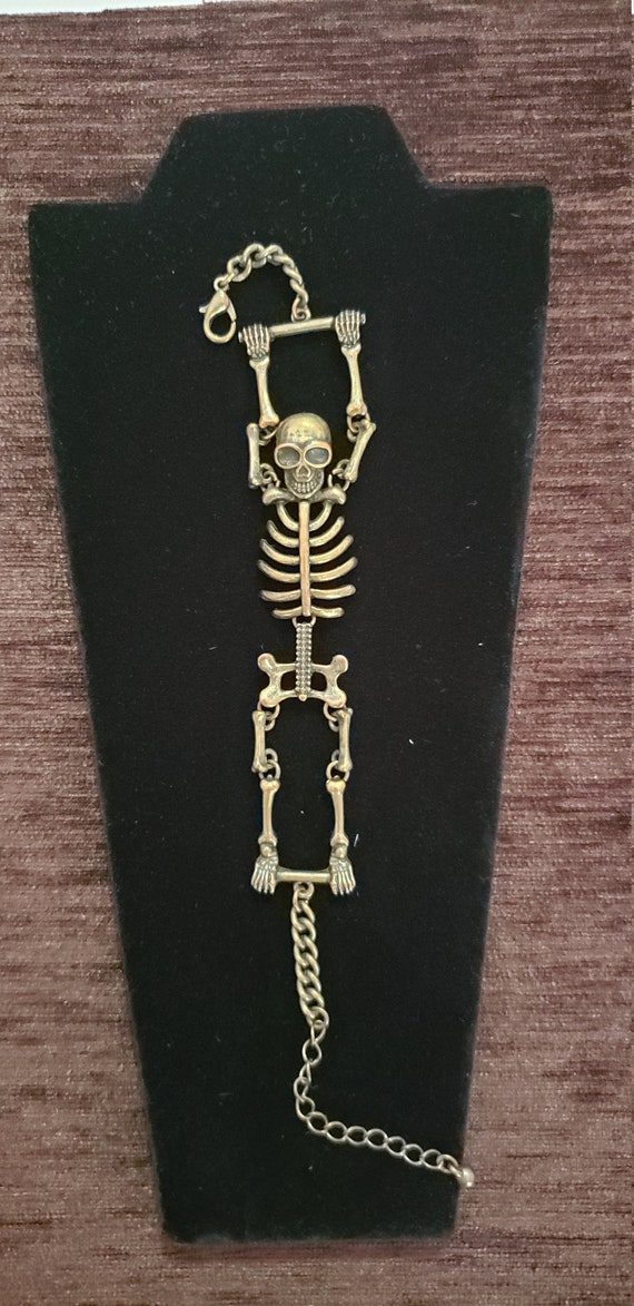 Halloween Bracelet. Skeleton Jewelry .Skeleton Bra