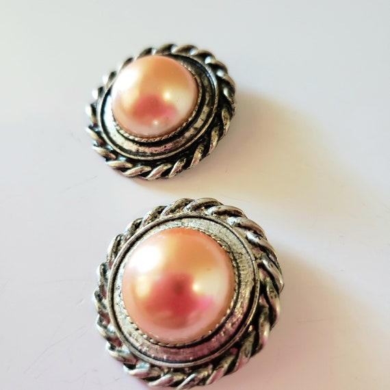 Vintage Chunky Clip  Earrings .Large Chunky Faux … - image 5
