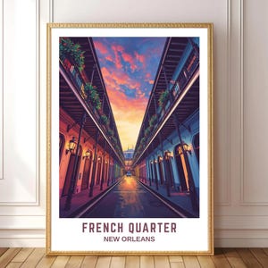 French Quarter New Orleans Wall Art – Louisiana Travel Poster, Vintage City Print, Architecture Home Decor, Travel Gift | Digital Download