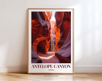 Antelope Canyon Travel Wall Art, Arizona Landscape Poster, Antelope Canyon Print for Home Decoration and Gift for Traveler
