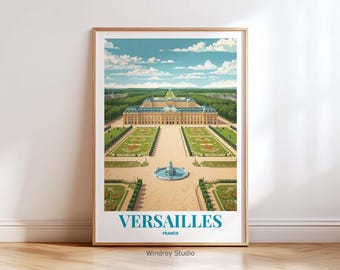 Versailles France Wall Art Print – Versailles France Travel Poster, Paris Palace Architecture Decor, European Landmark Travel Gift
