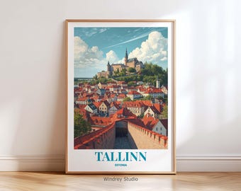 Tallinn Estonia Wall Art Print – Tallinn City Travel Poster, European Architecture Artwork, Old Town Cityscape Home Decor, Travel Gift