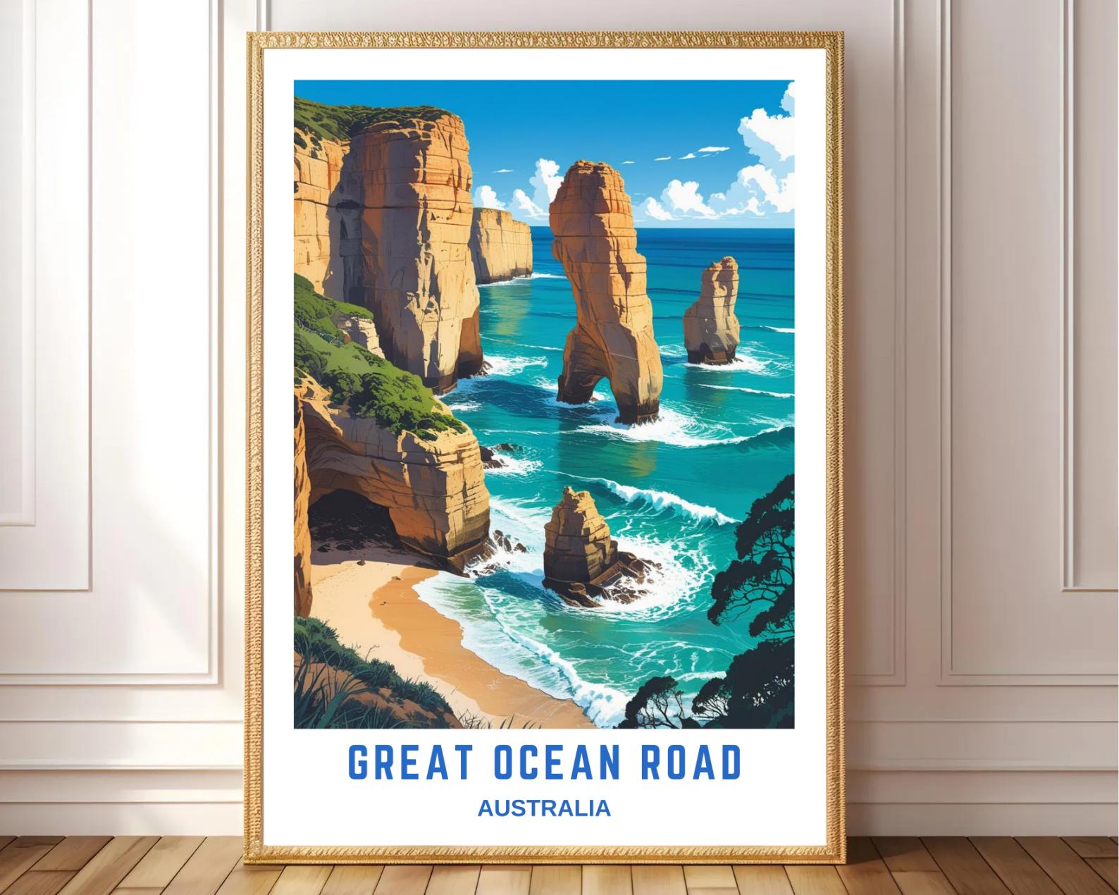 グレートオーシャンロード オーストラリア プリント – 海岸風景