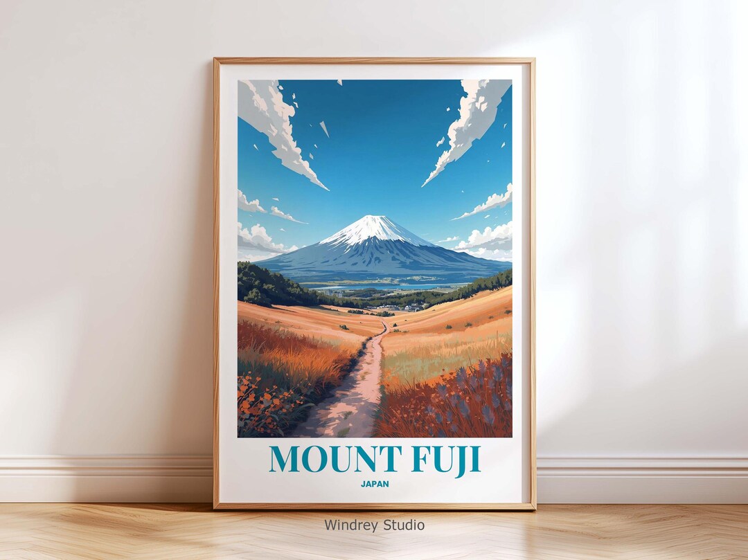 Mount Fuji Japan Travel Poster, Japan Landscape Wall Art Print ...