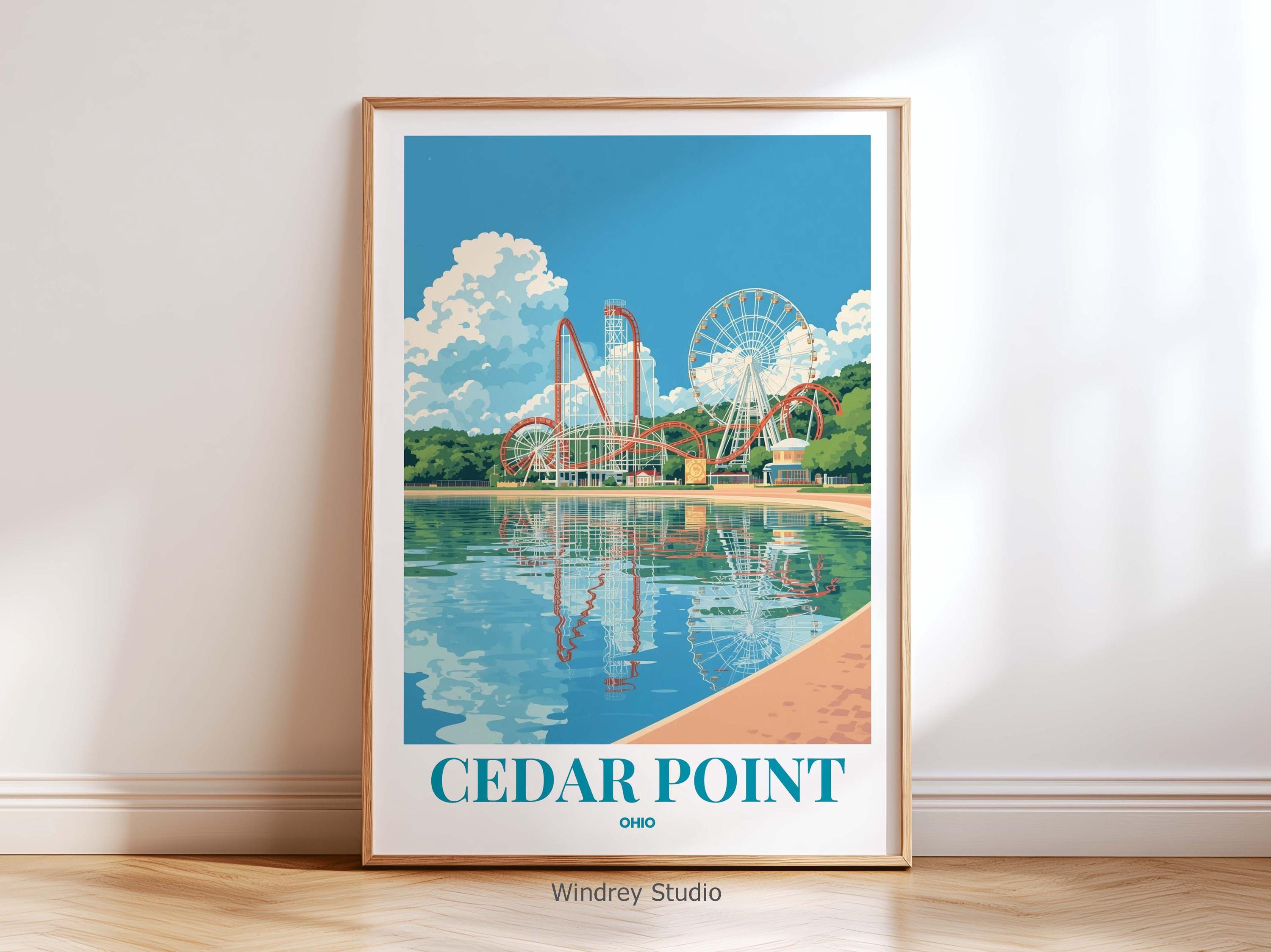 Cedar Point United States Wall Art Print Ohio Roller Coaster