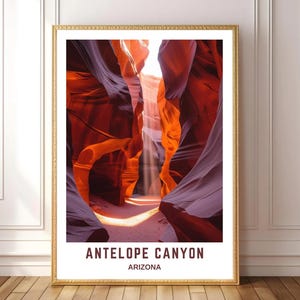 Antelope Canyon Wall Art Print, Arizona Landscape Photography, Desert Canyon Travel Poster, Southwest Nature Decor, Digital Download