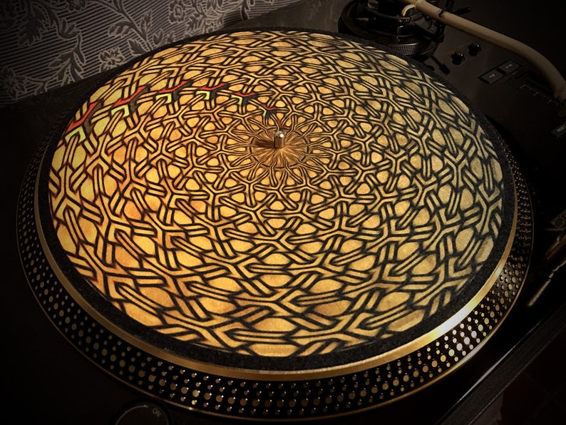 Zoetrope Felt Turntable Slipmat Geometric Brown Etsy