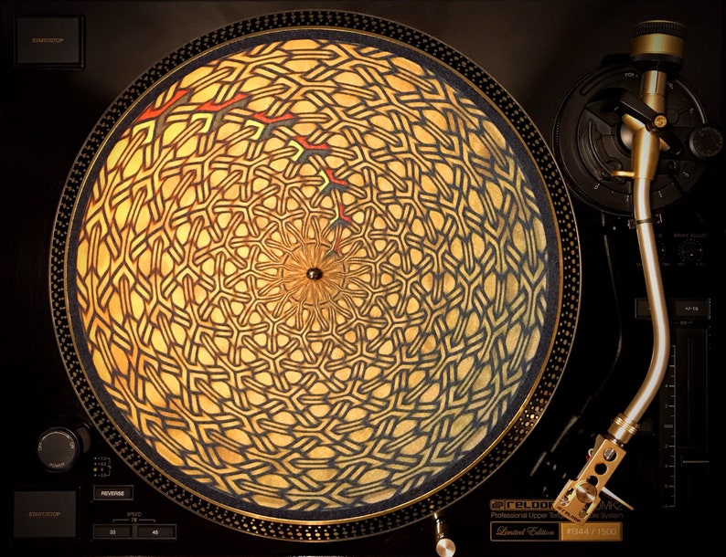 Zoetrope Felt Turntable Slipmat Geometric Brown Etsy