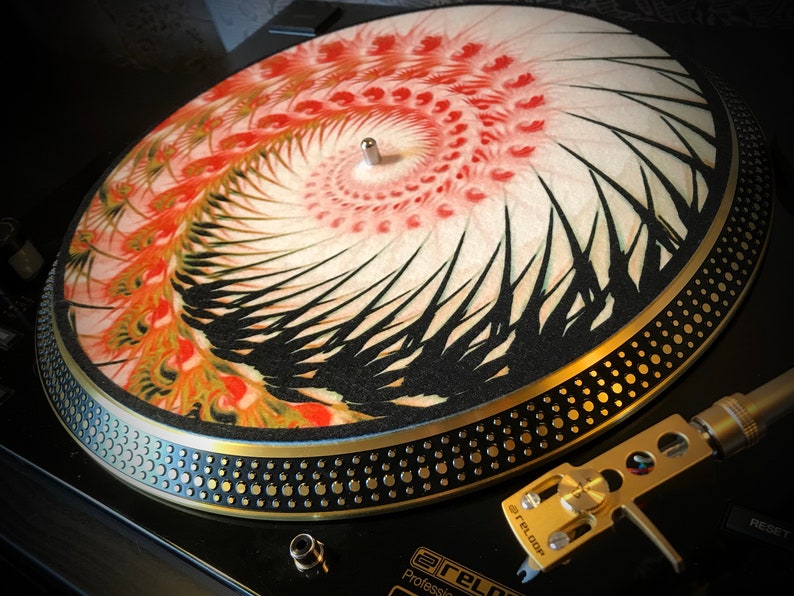 Zoetrope Felt Turntable Slipmat Organic Spiral 1 Etsy