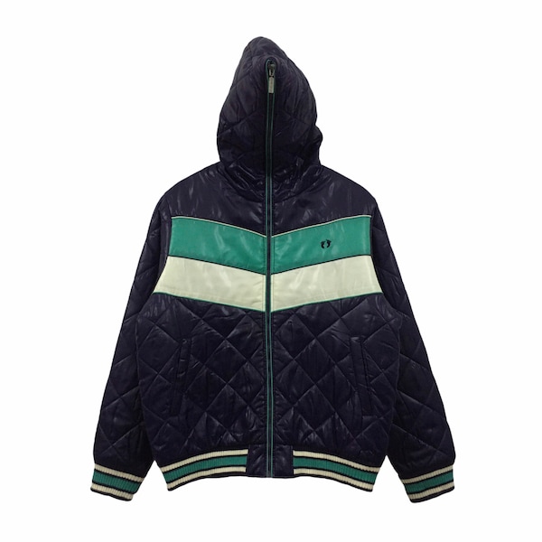 Rare Hang Ten Full Zipper Hoodie Puffer Jacket Small Logo Embroidery/Size Asian’s L, Fits M International