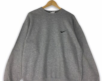 Raro Vintage 90s Nike pequeno Swoosh/Sweatshirt Pullover/Tamanho XL roupas masculinas femininas soletrar/logotipo bordado presente