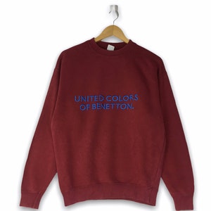 Zeldzame vintage jaren 90 United Colors Of Benetton Sweatshirt trui/maat M kleding heren dames spellen/logo geborduurd cadeau