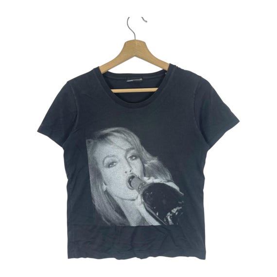 Lad Musician, Lad Musician Faded Black Graphic Tee – Made in Japan, Vintage Distressed (Size 100)
