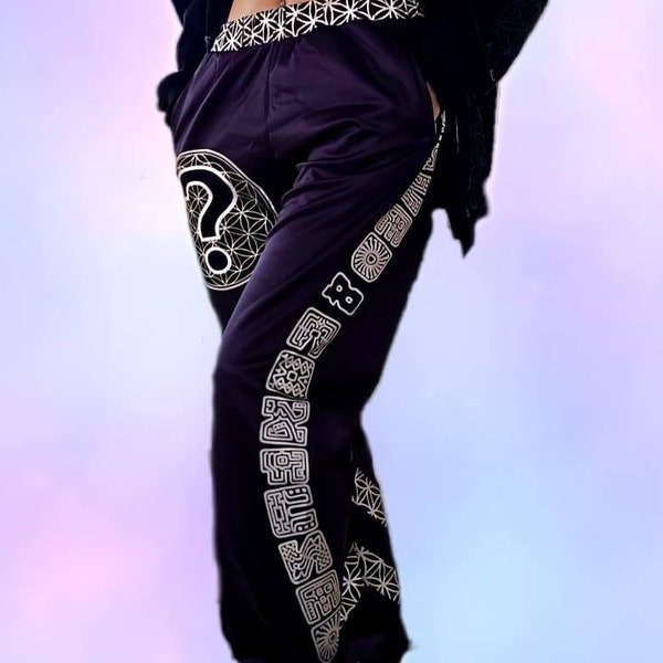 Black & Gold Tipper flower of life jogger sweatpants LE