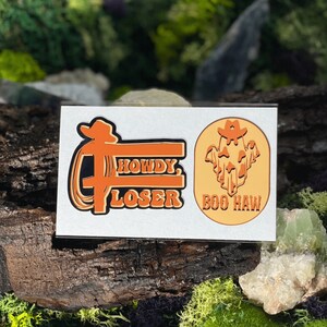 Lot d'autocollants oranges Spooky Howdy perdant