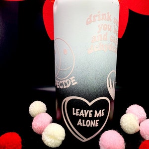 Leave Me Alone Candy Heart Vinyl Decal