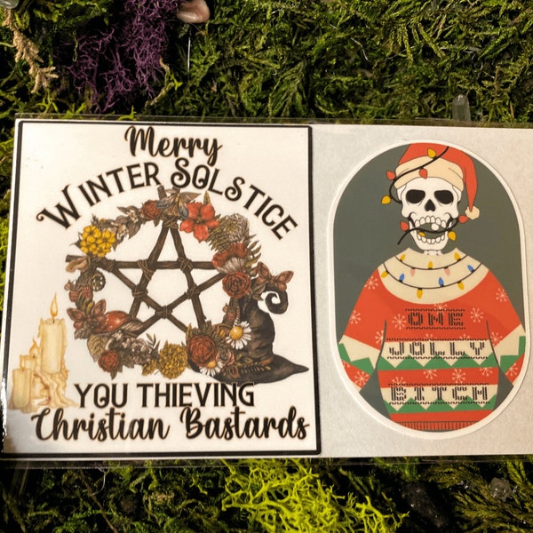 Jolly Winter Solstice B!tch Matte Sticker Set