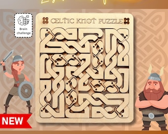 Celtic Knot Puzzle Laser Cut File SVG DXF | Wooden Brain Teaser | Glowforge xTool Download