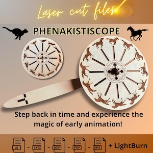 Phenakistiscope Cat Horse - Laser Cut Wooden toy Digital File