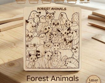 Waldtier-Puzzle – Lasergeschnittenes Holzpuzzle-Spiel (digitale Datei)