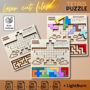 Plane Tetris Puzzle Template - Digital Download for Laser Cutters, DIY Wooden plane Toy Pattern