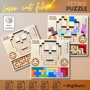 Head Tetris Puzzle Template - Digital Download for Laser Cutters, DIY Wooden Head Toy Pattern