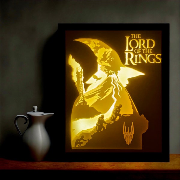 Herr der Ringe Lightbox, Herr der Ringe SVG, Herr der Ringe Shadowbox, LOTR Lightbox, Lightbox, Gandalf Shadowbox. Shadow Box.