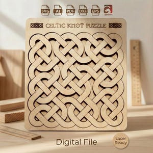 Celtic Knot Puzzle - Laser Cut Wooden puzzle Game Digital File