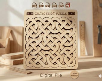 Keltisches Knoten-Puzzle – Lasergeschnittenes Holzpuzzle-Spiel (digitale Datei)