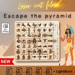 Escape the Pyramid - Laser Cut Wooden puzzle Game Digital File