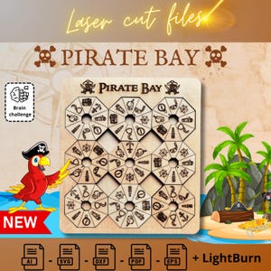 Pirate Bay - Laser Cut Wooden puzzle Game Digital File